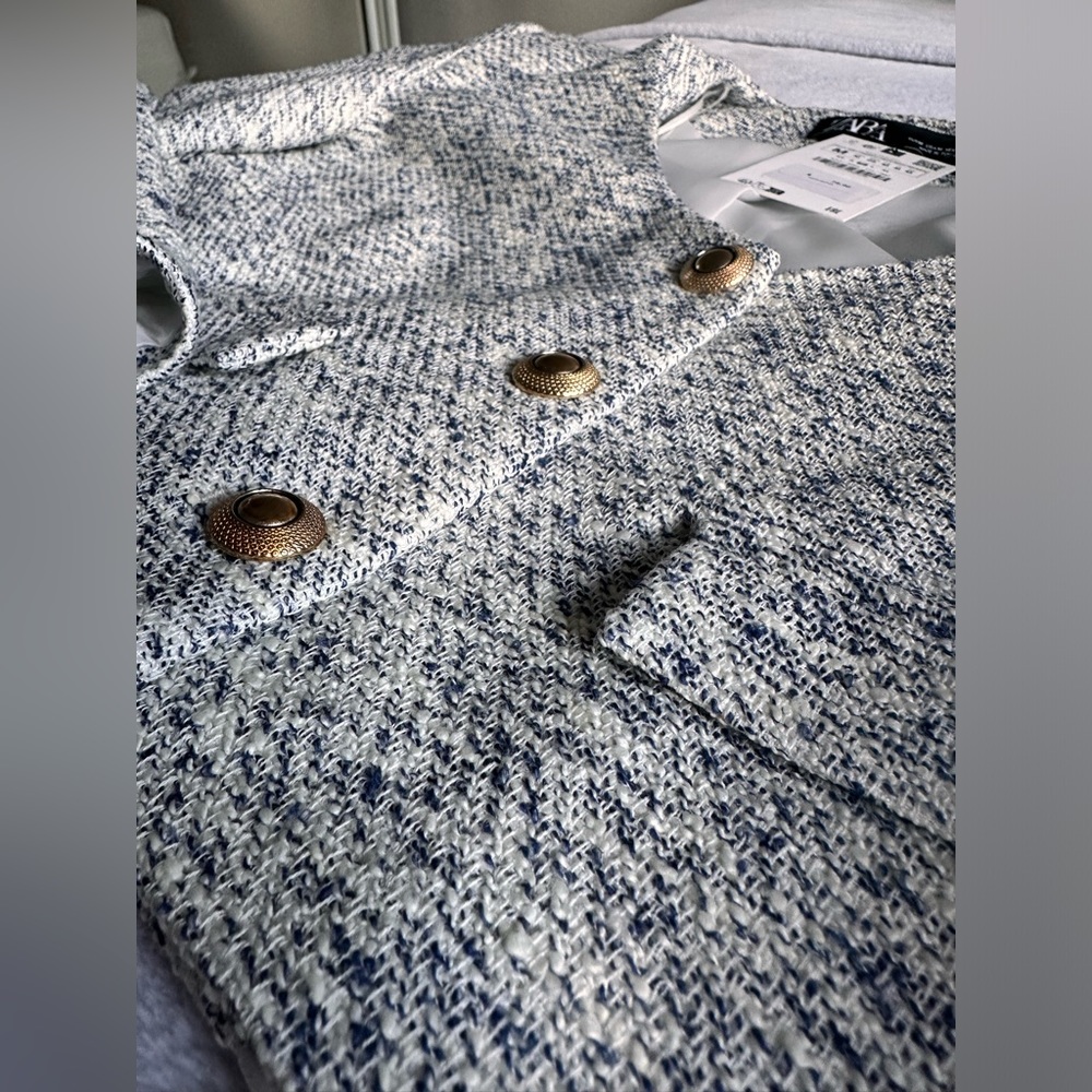 ZARA tweed crop blazer NWT - Picture 5 of 5